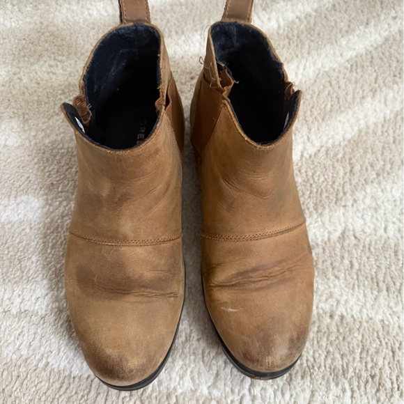 Sorel Emelie Waterproof Tan Brown Ankle Booties Size 8 - Picture 2 of 8